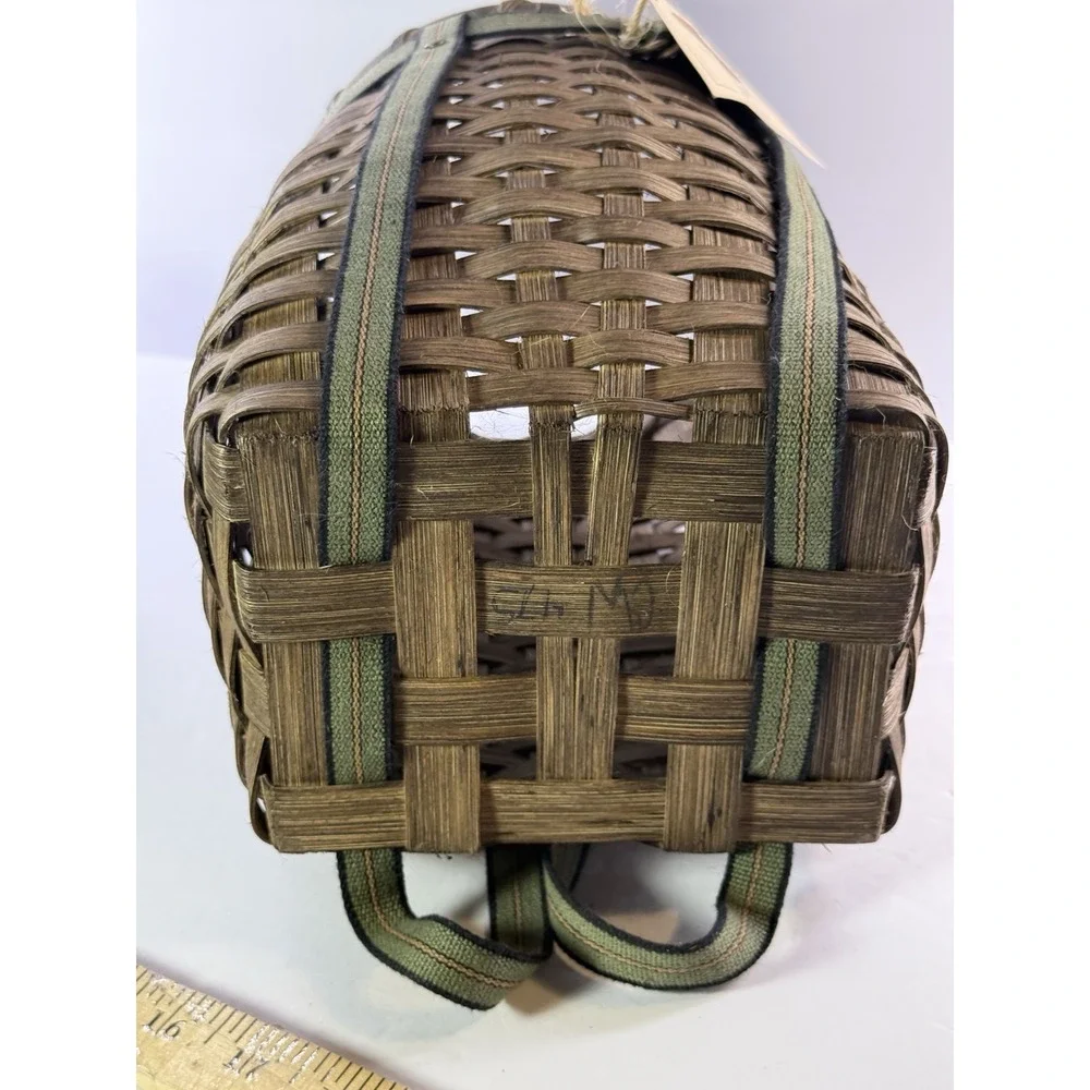 Mountain Weavers Guild Adirondack Woven Pack Basket Backpack Signed Tag 11.5